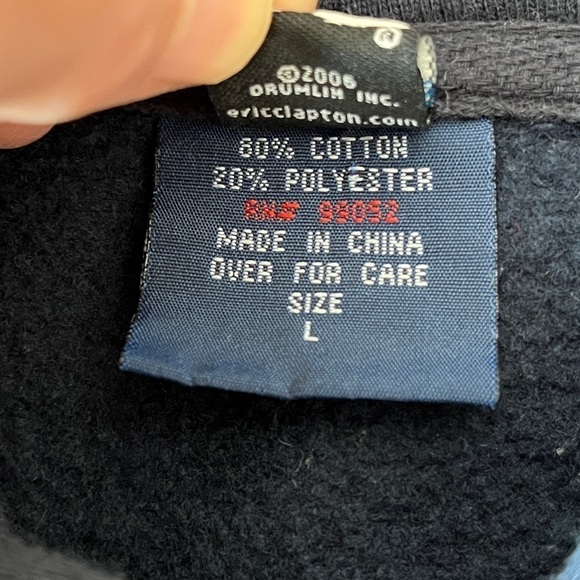 ERIC CLAPTON WORLD TOUR 2006/2007 Navy Blue Concert Pullover Hoodie Collectible - Picture 9 of 13